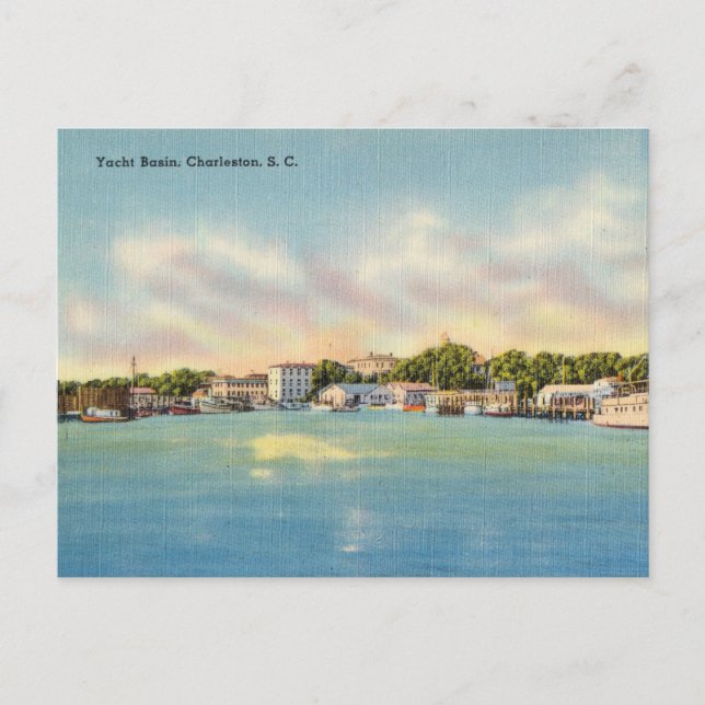 Vintage Yacht Basin, Charleston, South Carolina Postcard (Front)