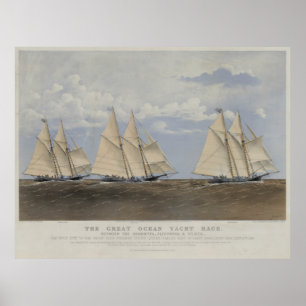Vintage Yacht Race Illustration (1867) Poster