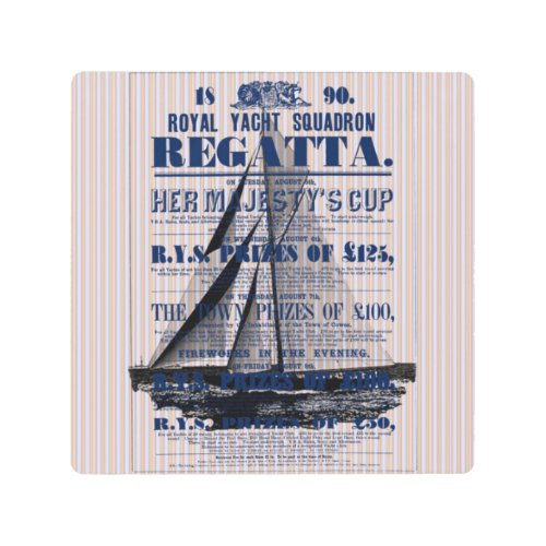 Vintage Yacht Regatta Advertisement   Metal Print