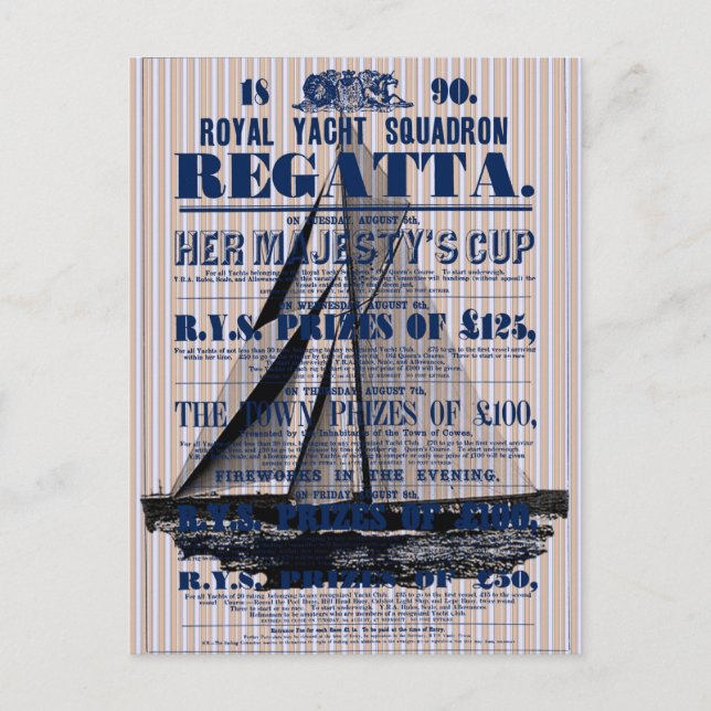 Vintage Yacht Regatta Advertisement  Postcard (Front)