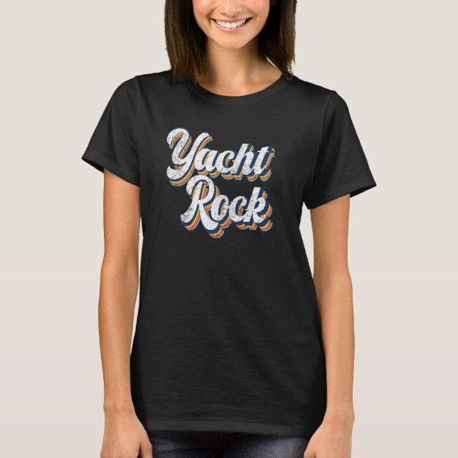 Vintage Yacht Rock Party Boat Drinking T-Shirt (Front)
