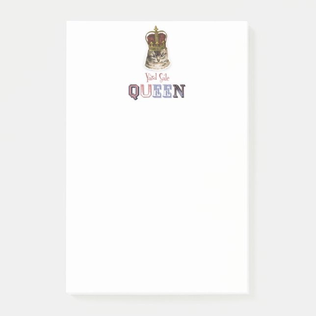 Vintage Yard Sale Queen Cat Notepad (Front)