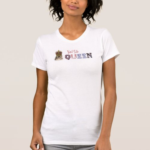 Vintage Yard Sale Queen with Cat in Crown T_Shirt