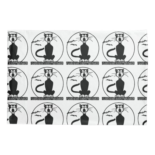 VINTAGE YAWNING CAT PILLOWCASES (Back)