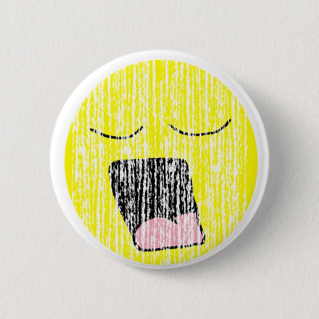 Vintage Yawning Pinback Button (Front)