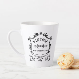 Vintage Year Aged to Perfection Birthday Year Latte Mug