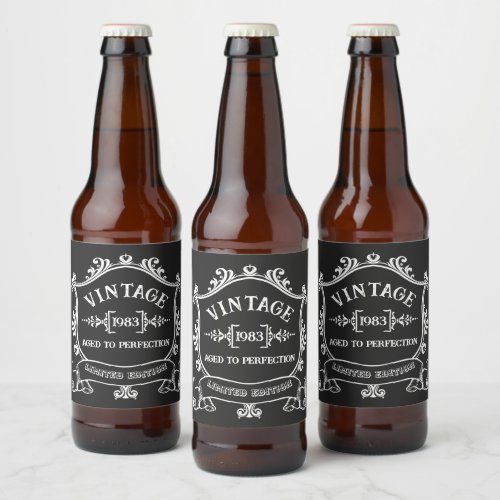 Vintage Year Aged to Perfection Custom Birth Year Beer Bottle Label