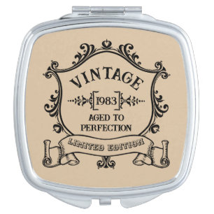 Vintage Year Aged to Perfection Custom Birth Year Compact Mirror