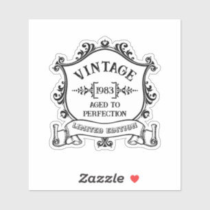 Vintage Year Aged to Perfection Custom Birth Year Sticker