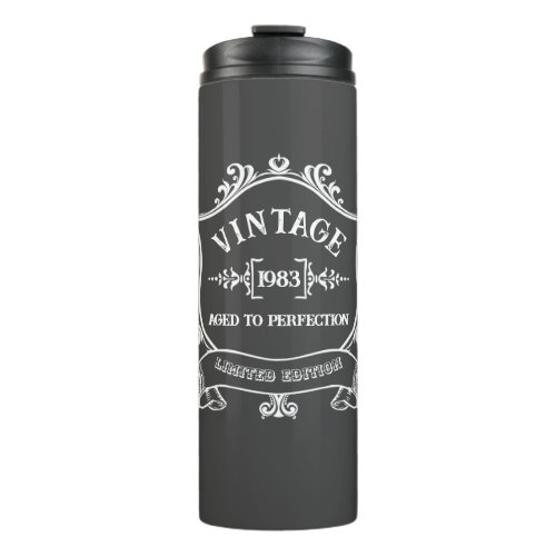 Vintage Year Aged to Perfection Custom Birth Year Thermal Tumbler