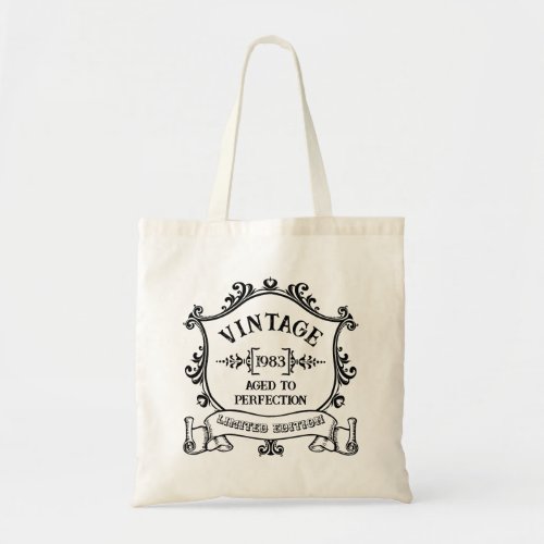 Vintage Year Aged to Perfection Custom Birth Year Tote Bag