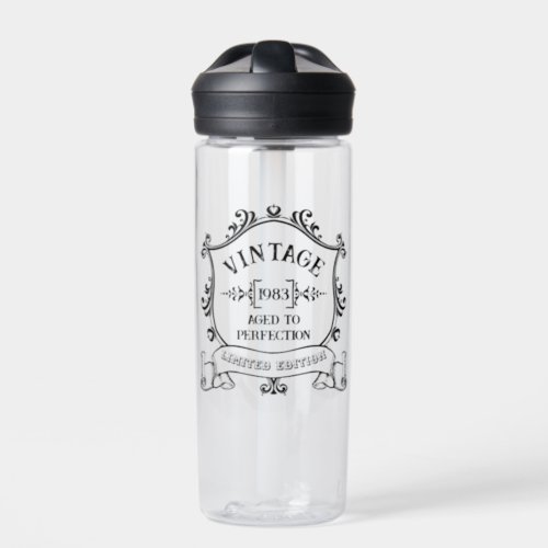 Vintage Year Aged to Perfection Custom Birth Year Water Bottle