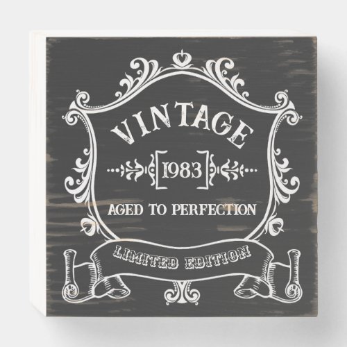 Vintage Year Aged to Perfection Custom Birth Year Wooden Box Sign
