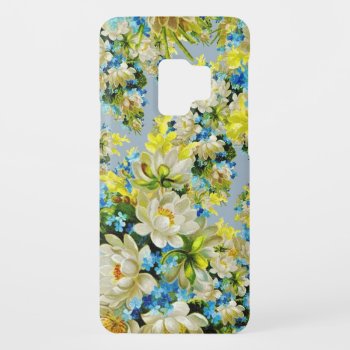 Vintage Yellow And Blue Floral Pattern Case-mate S by MissMatching at Zazzle