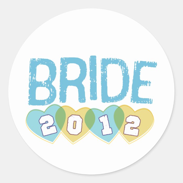 Vintage Yellow and Blue Sporty Bride 2012 Stickers