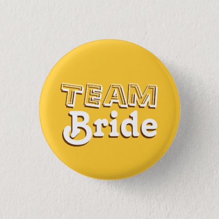 Vintage Yellow And Brown Team Bride Wedding Pins