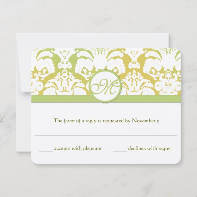 Vintage Yellow and Green Earth Tones RSVP (Front)