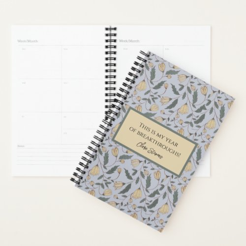 Vintage Yellow and Green Illustrated Floral Planner
