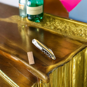 Vintage Yellow and Green Stripes Waiter's Corkscrew