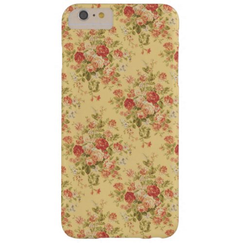 Vintage Yellow and Pink Floral Barely There iPhone 6 Plus Case