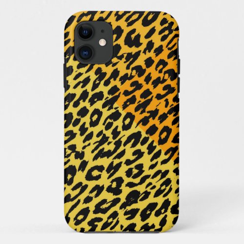 Vintage yellow animal print texture of leopard iPhone 11 case