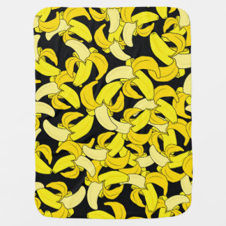Vintage Yellow Bananas: Black Background Baby Blanket