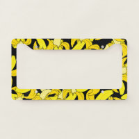 Vintage Yellow Bananas: Black Background