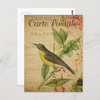Vintage Yellow Bird Postcard