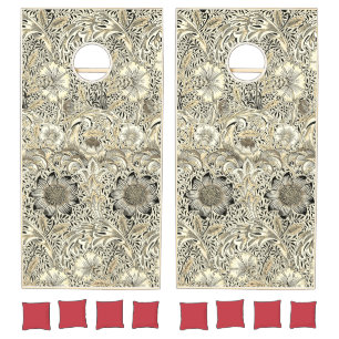 Vintage yellow black William Morris's Corncockle Cornhole Set