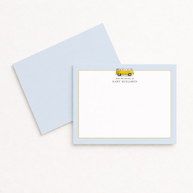 Vintage Yellow Bus Nursery Note Card (Creator Uploaded)
