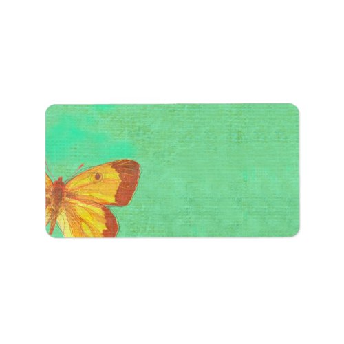 VINTAGE YELLOW BUTTERFLY Print Your own Label