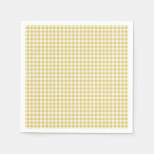 Vintage Yellow Checkerboard Pattern Paper Napkins