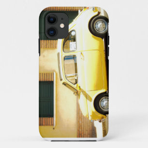 Vintage Yellow Fiat 500 in Italy iPhone 11 Case