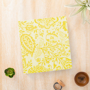 Vintage Yellow Floral Binder