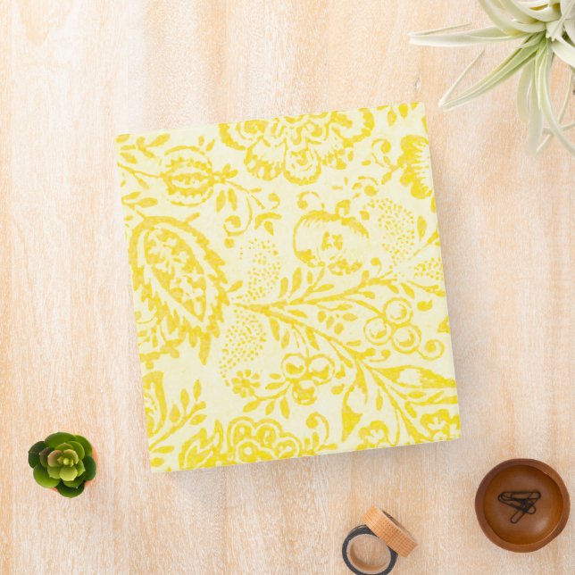 Vintage Yellow Floral Binder (In Situ)