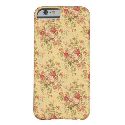Vintage Yellow Floral Barely There iPhone 6 Case