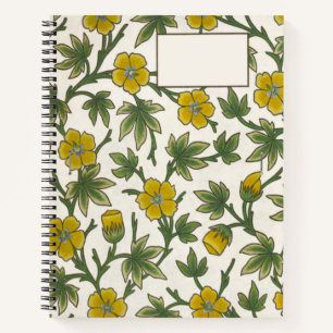 Vintage Yellow Floral Notebook
