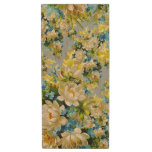 Vintage Yellow Floral Pattern Wood Flash Drive
