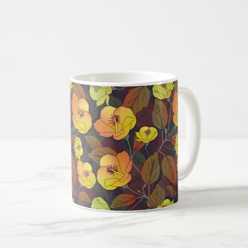 Vintage Yellow Flower Background  Coffee Mug