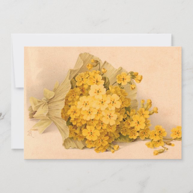 Vintage Yellow Flowers Invitation (Front)