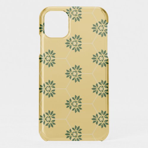 Vintage Yellow Green Barcelona Flower Pattern iPhone 11 Case