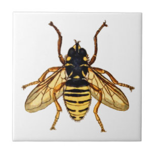 Vintage Yellow Honey Bee Ceramic Tile
