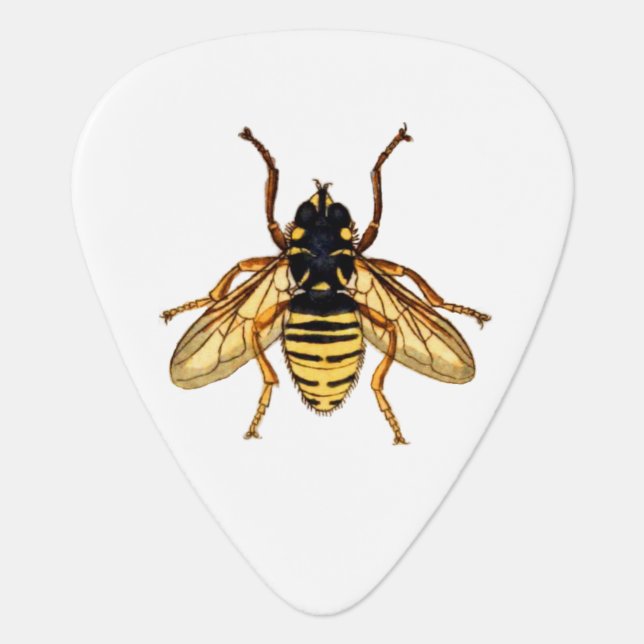 Vintage Yellow Honey Bee Guitar Pick (Front)