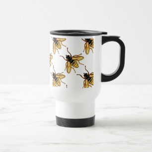 Vintage Yellow Honey Bee Travel Mug