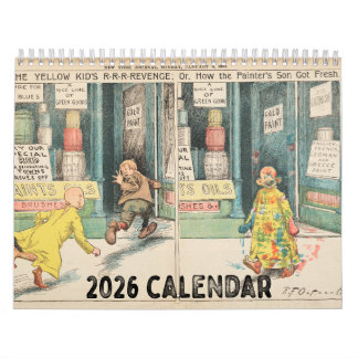 Vintage Yellow Kid 2026 Wall Calendar