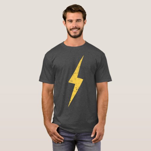 Vintage Yellow Lightning Bolt T-Shirt | Zazzle