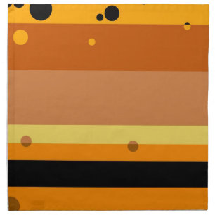 Vintage Yellow, Orange, Brown Dots Striped Pattern Napkin