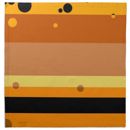 Vintage Yellow Orange Brown Dots Striped Pattern Napkin