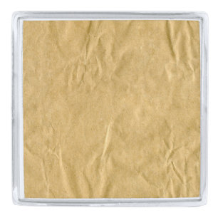 Vintage yellow paper silver finish lapel pin