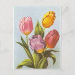 Vintage Yellow, Pink, And Purple Tulips Postcard at Zazzle